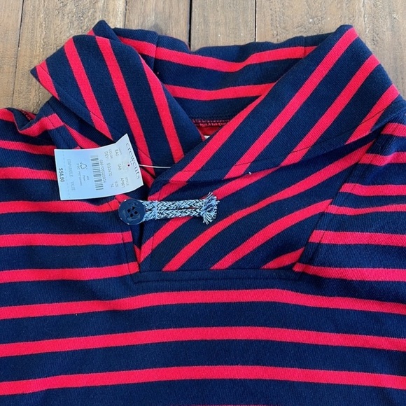 Crewcuts red and navy stripe cowl neck sweatshirt - Picture 2 of 5